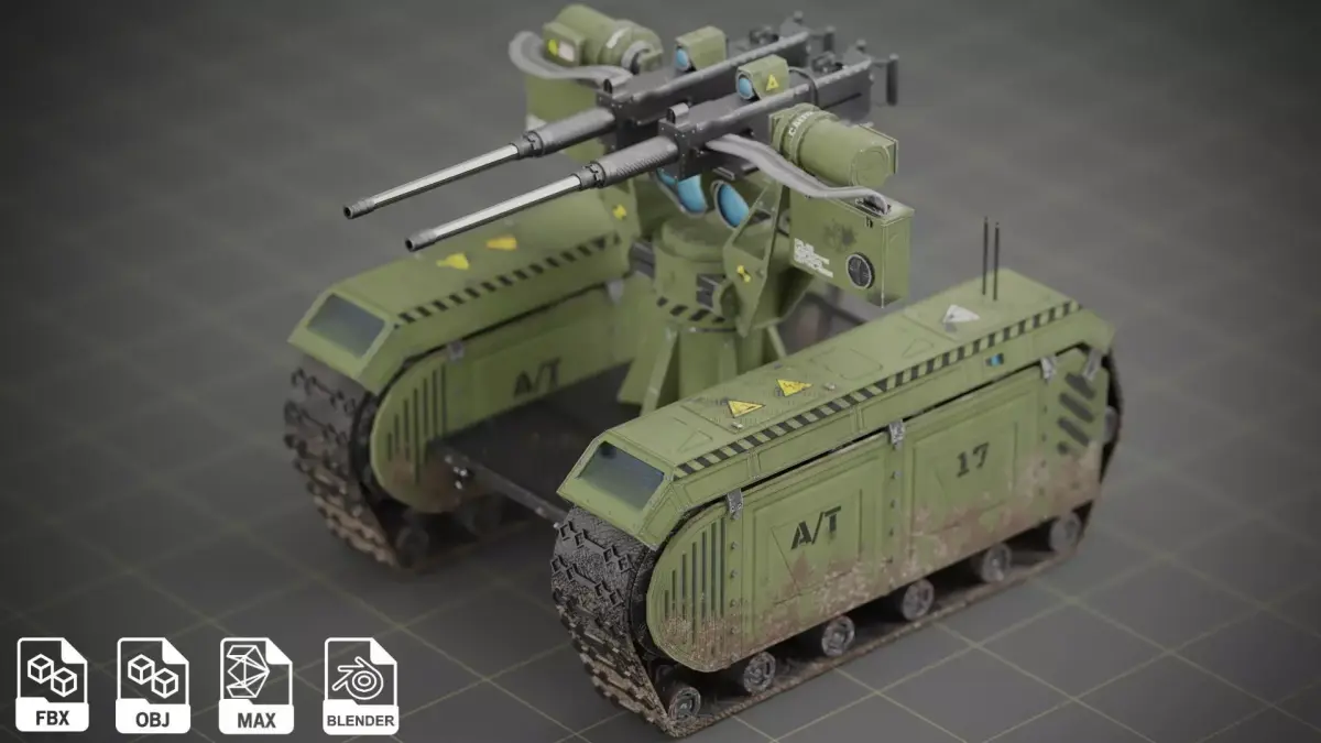 THeMIS - UGV - Unmanned Ground Vehicle Low-poly 3D model