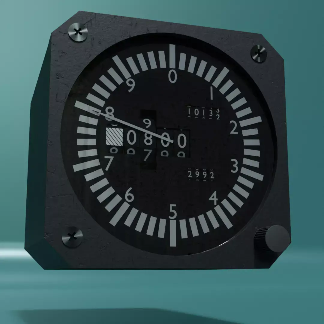 Altimeter clock 3D model