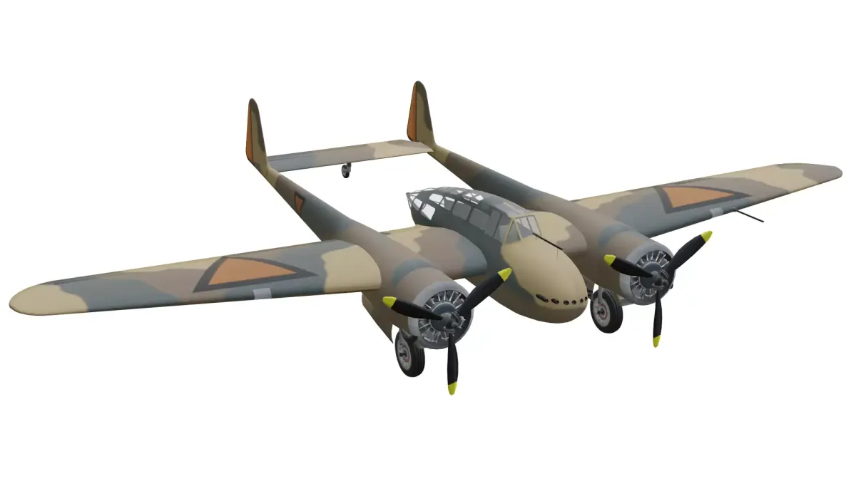 Fokker GI Jachtkruiser Low-poly 3D model