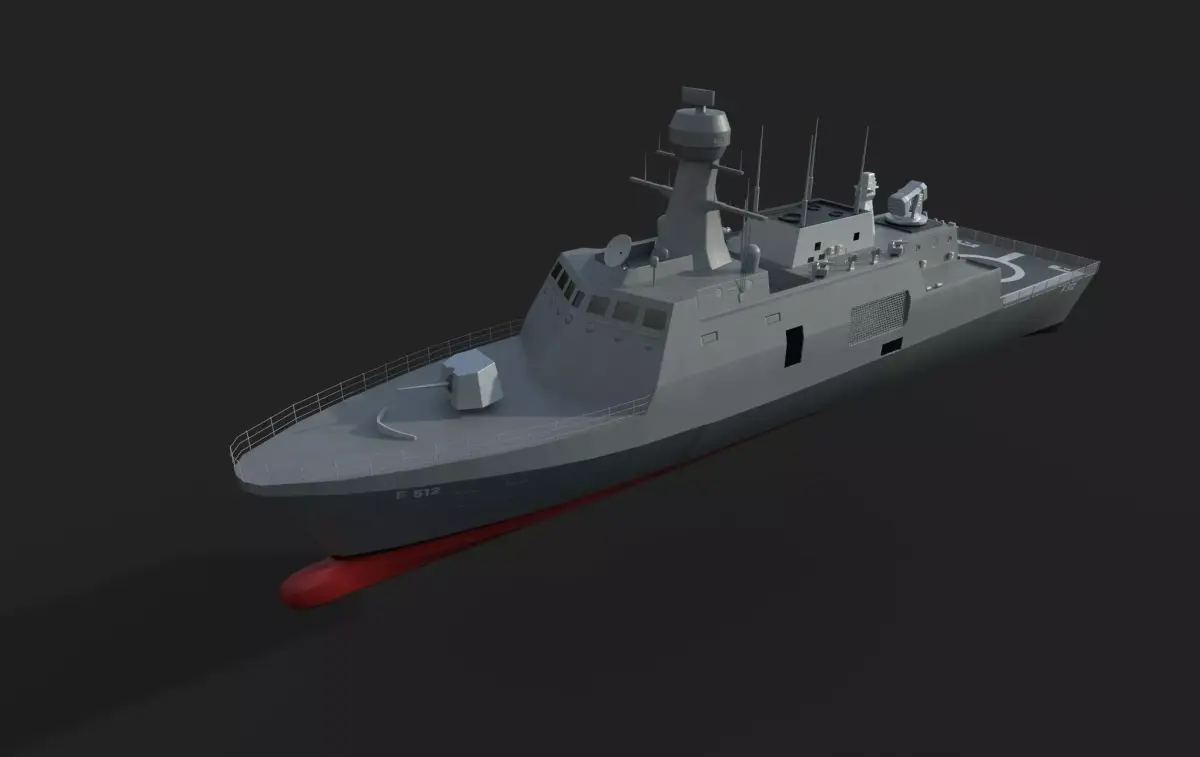 F-512 Milgem Buyukada Ada Class Corvette Low-poly 3D model