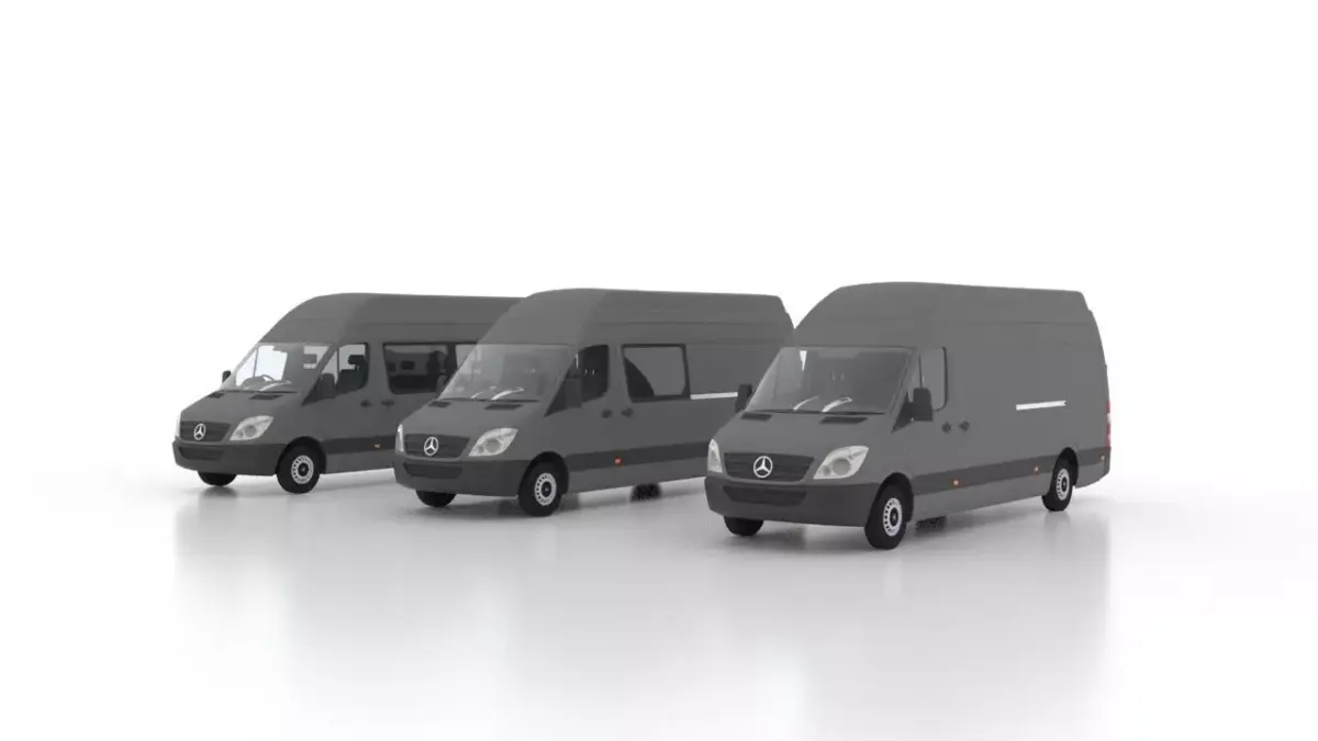 Mercedes Benz Sprinter L3H3 2009 Collection UK 3D Model Pack