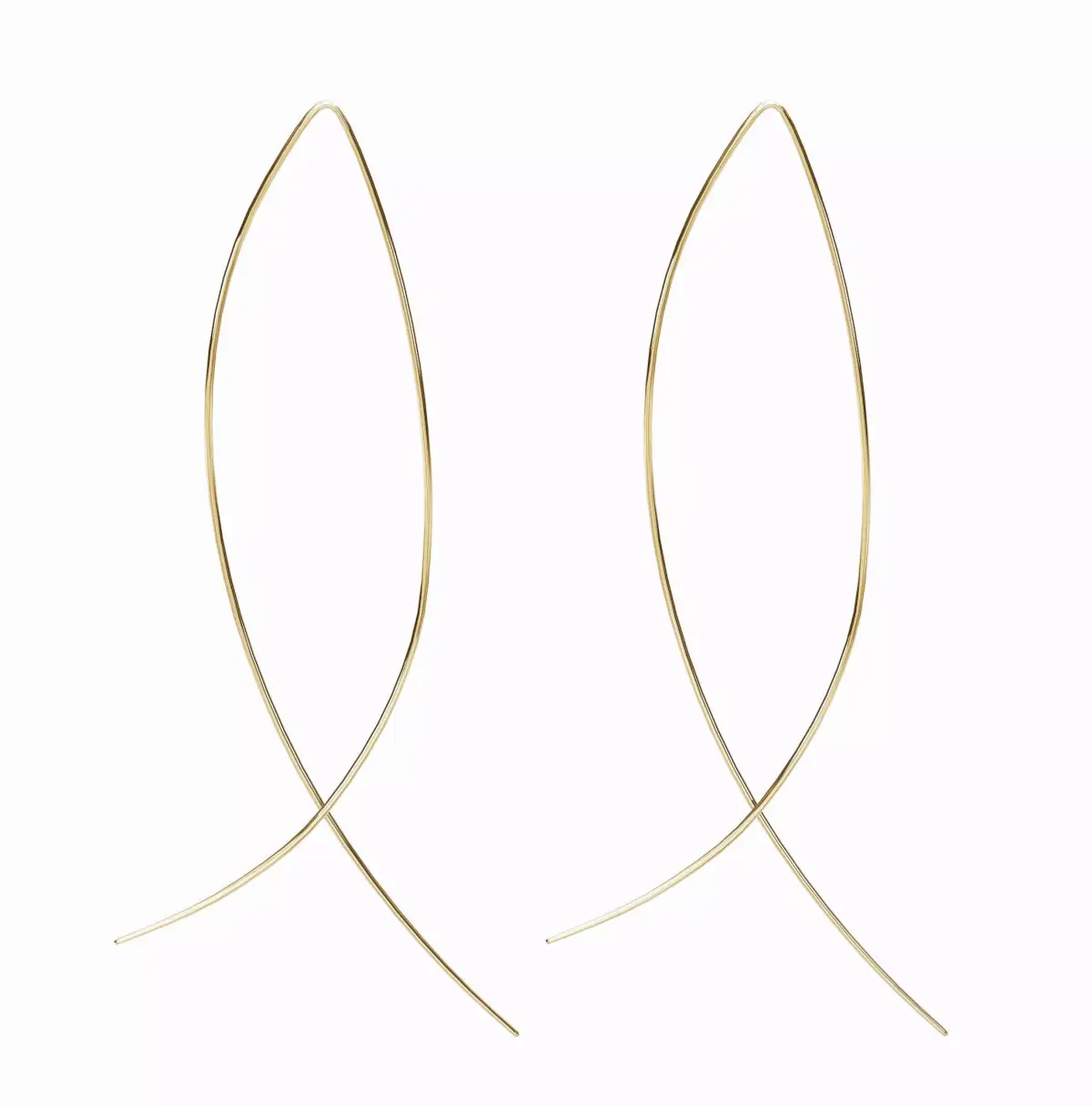 Gold Earrings Fish Shape Low-poly 3D model