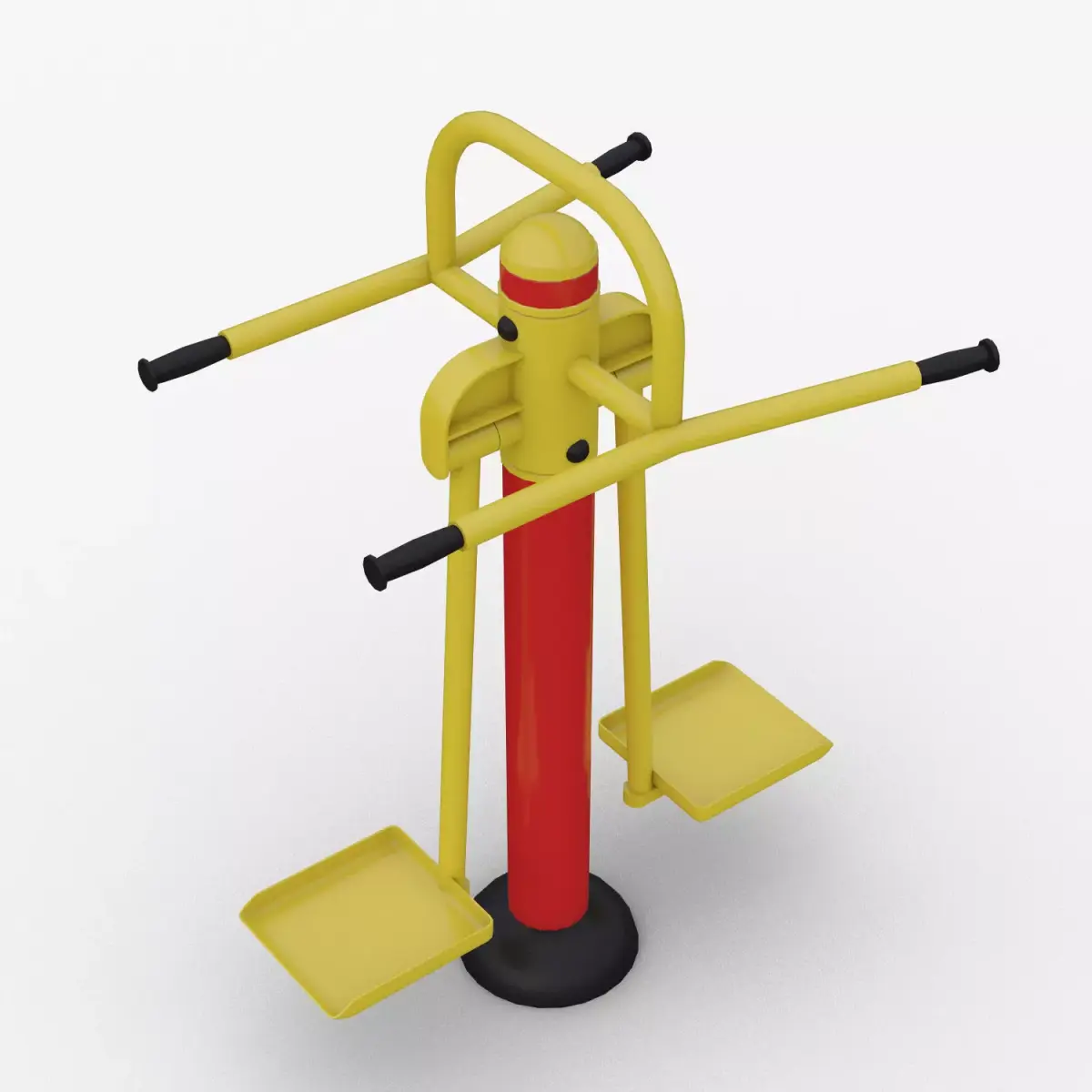 Outdoor fitness Equipment Exercise double wave plate 3D model