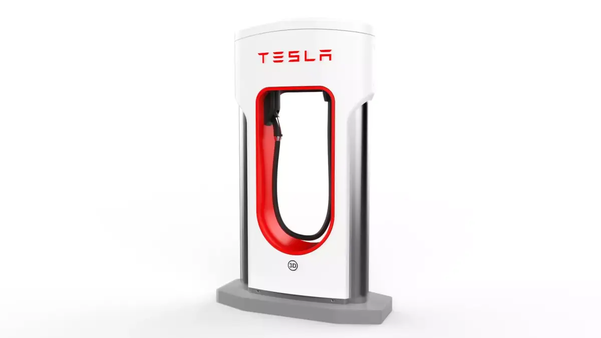 Tesla Electric Vehicle Charging Station 3D model