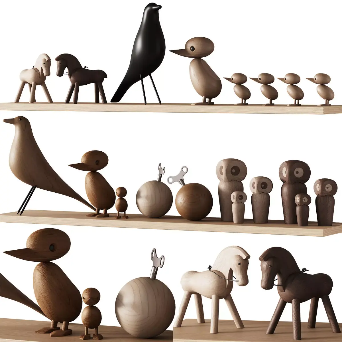 369 nursery decoration 01 decorative wooden toys set 01 3D model