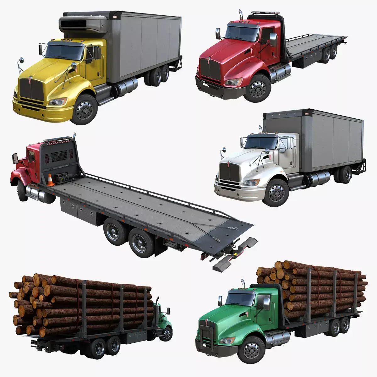 Kenworth trucks 3D Model Pack