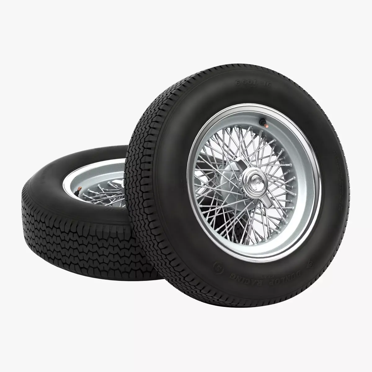 Dunlop CR48 tyres - Borrani rims 3D model