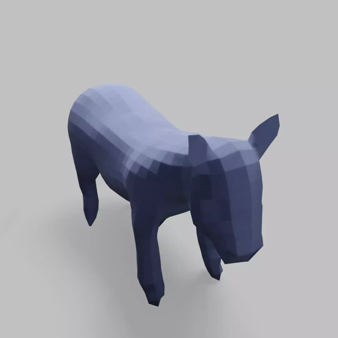 Geometric Donkey Low-poly 3D model