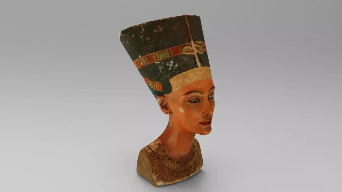 Nefertiti statue the Ancient Egyptian Queen Low-poly 3D model