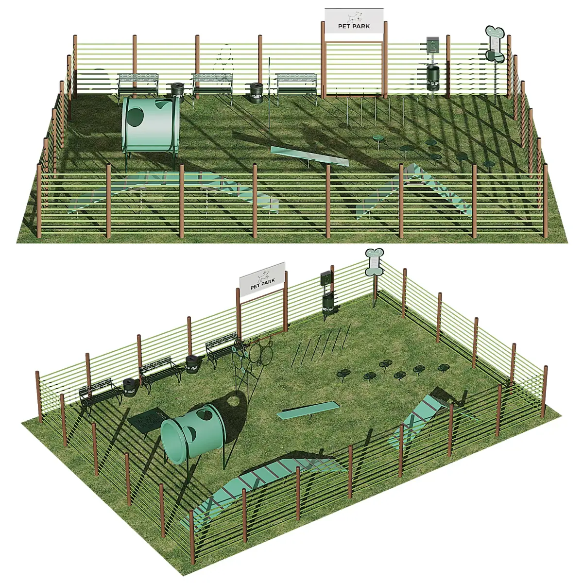 Dog training area 3D model