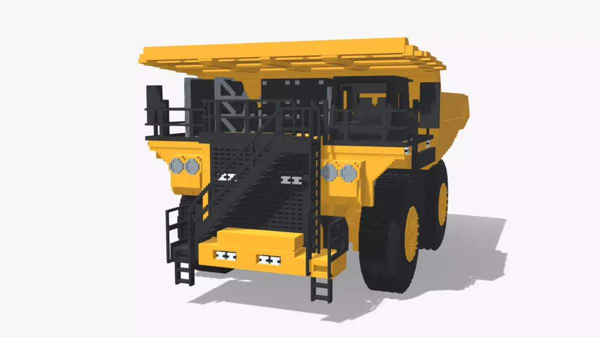 Voxel Mining Dump Truck Low-poly 3D model