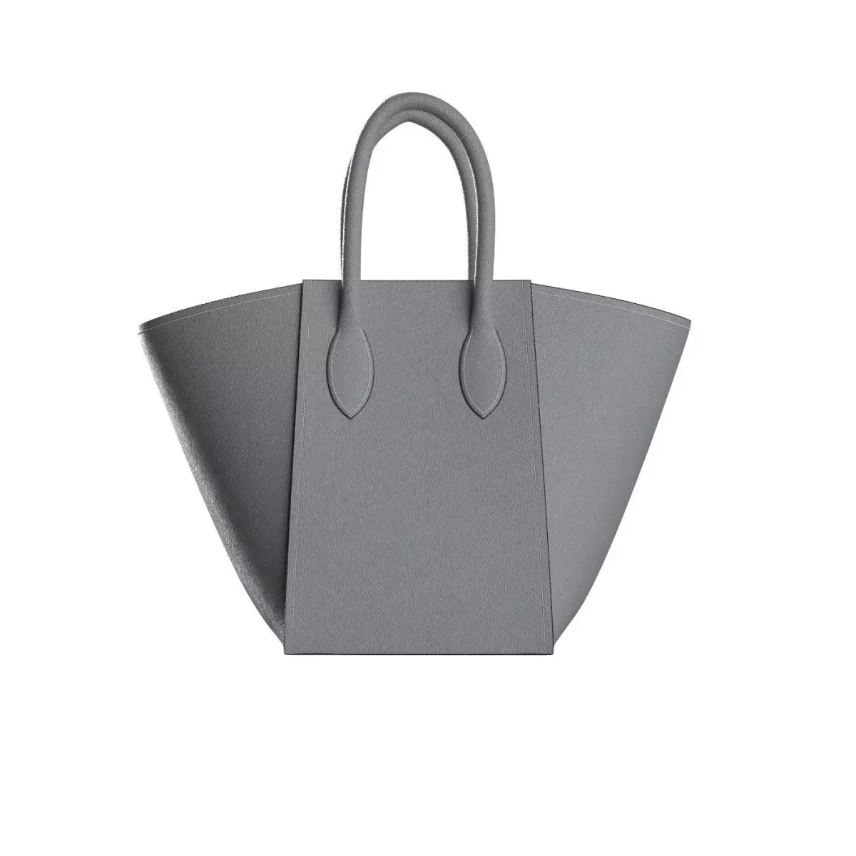 Grey Leather Tote Bag 3D model
