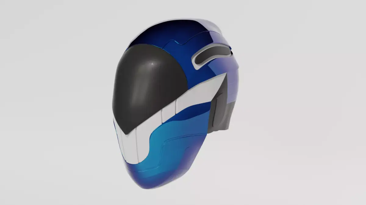 futuristic helmet ninja Low-poly 3D model