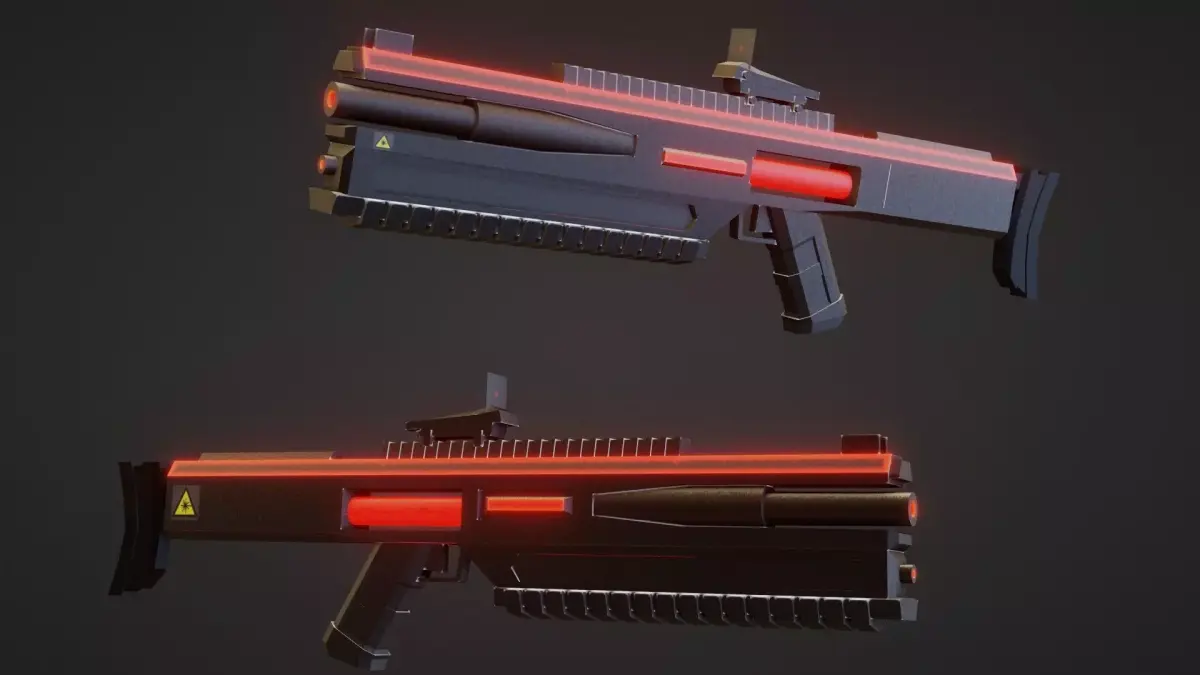 laser weapon game-ready Free low-poly 3D model