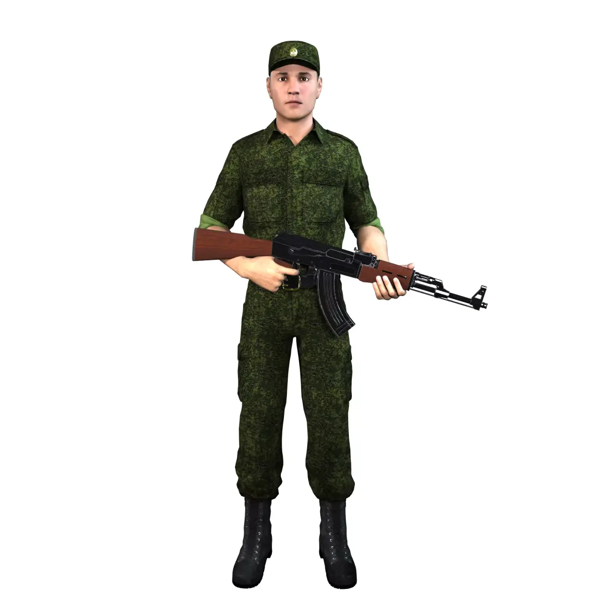 Russian Soldier 3D model Low-poly 3D model