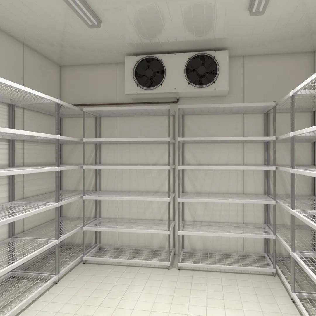 Food Storage Freezer with Metal Racks 3D model