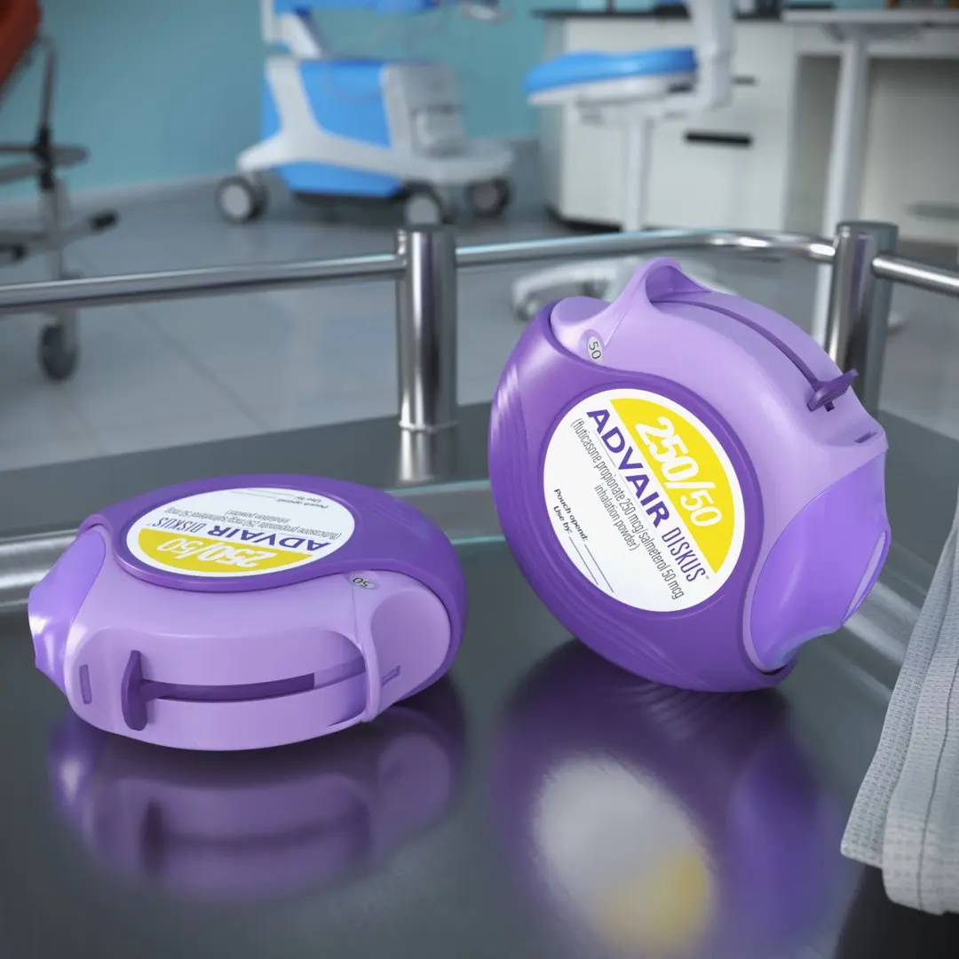 Advair Diskus Dry Powder Inhaler Purple 3D model