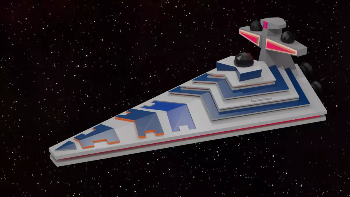 Low Poly Starship star wars battlecruiser Low-poly 3D model