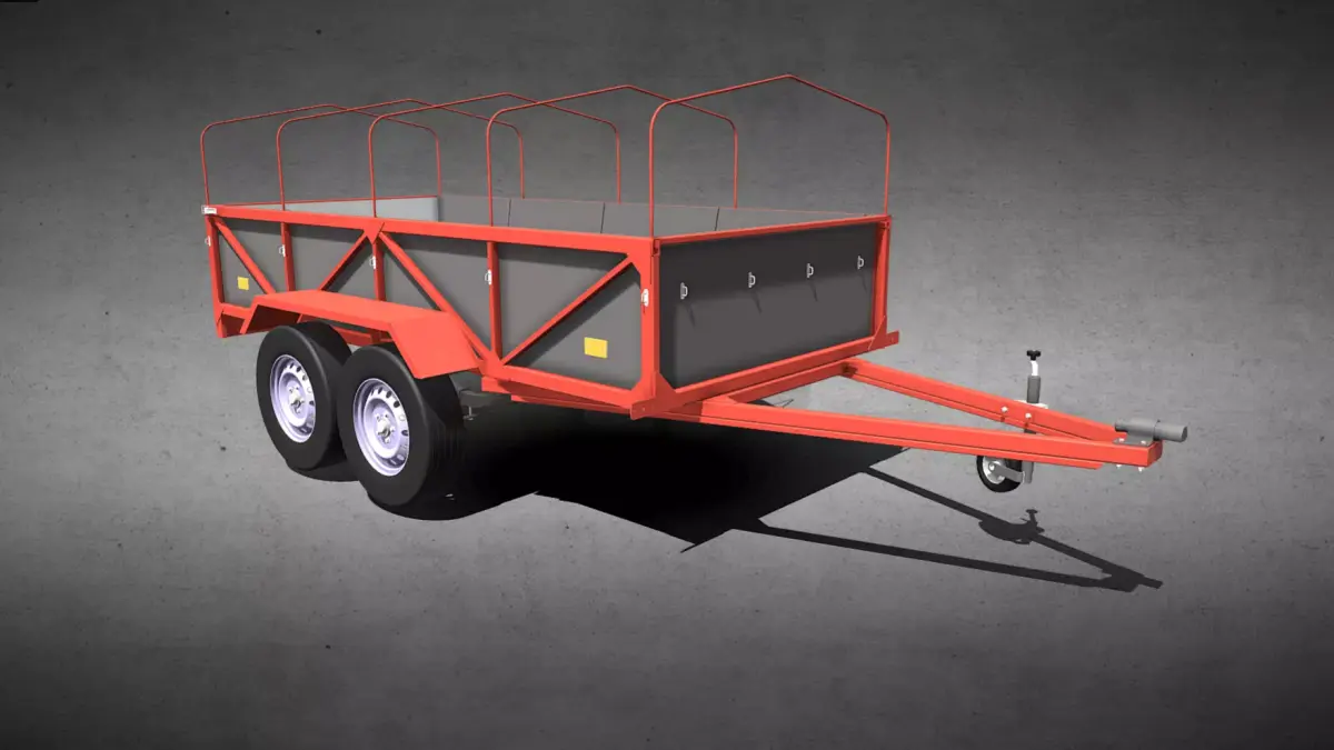 Two-axle trailer 3D model