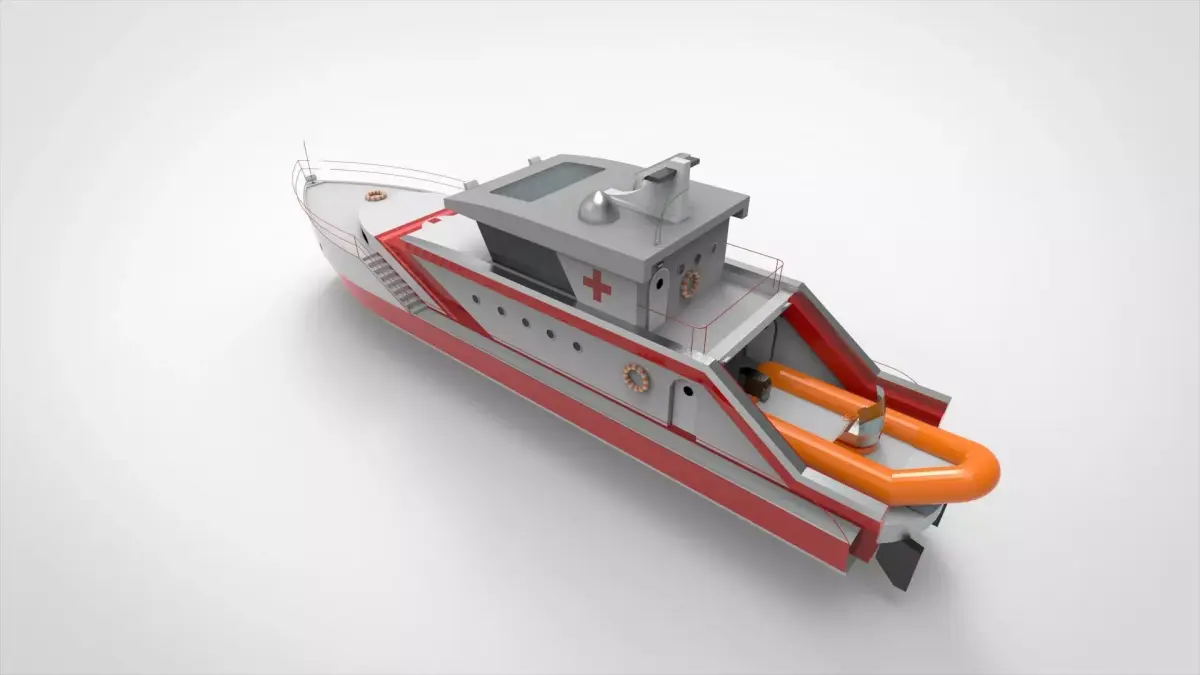 Ambulance boat 3D model