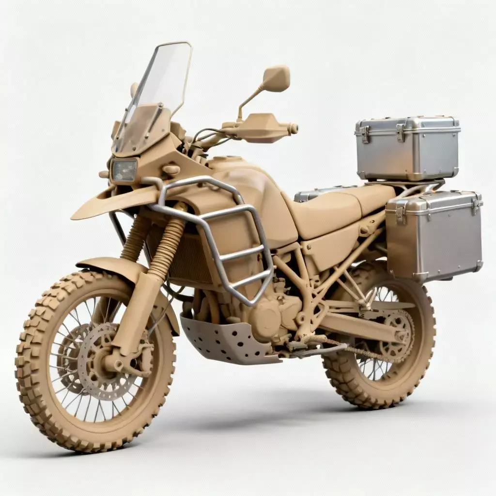 Rugged Desert Adventure Touring Motorcycle 3D Model Low-poly 3D model