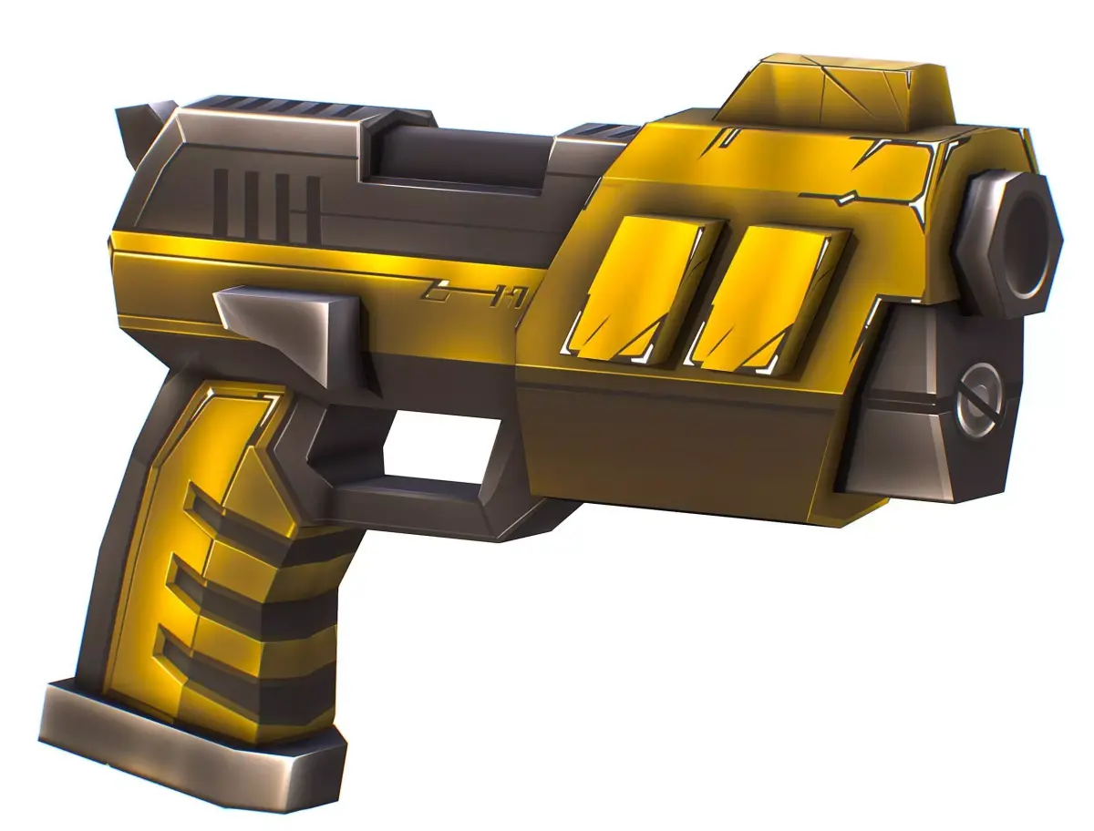 LowPoly Sci-Fi Cartoon Pistol Gun Low-poly 3D model buy