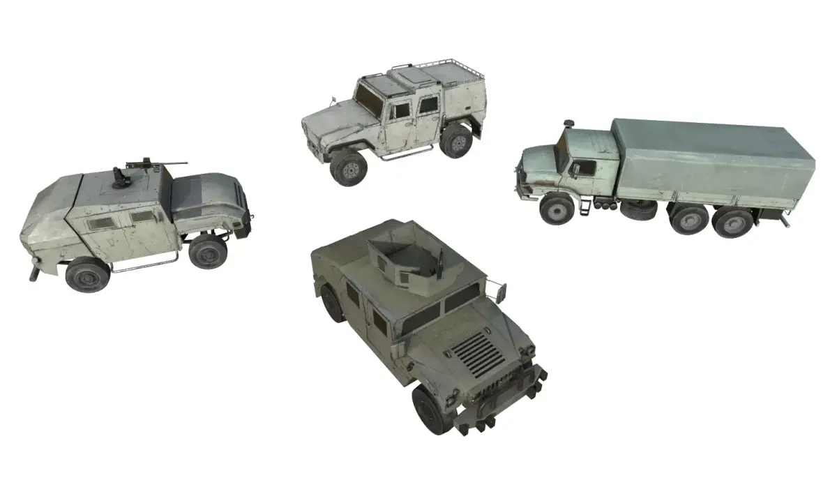 Military Vehicle Pack 04  Low-poly 3D model