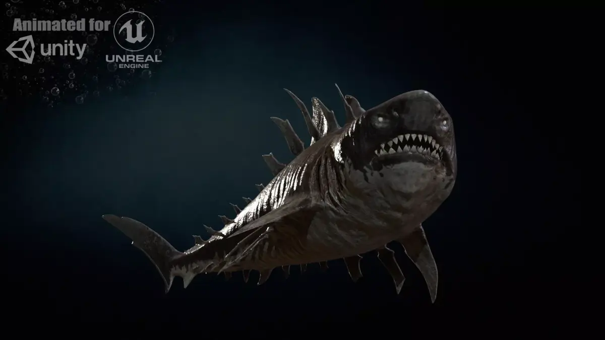 AlienShark 4 Low-poly 3D model