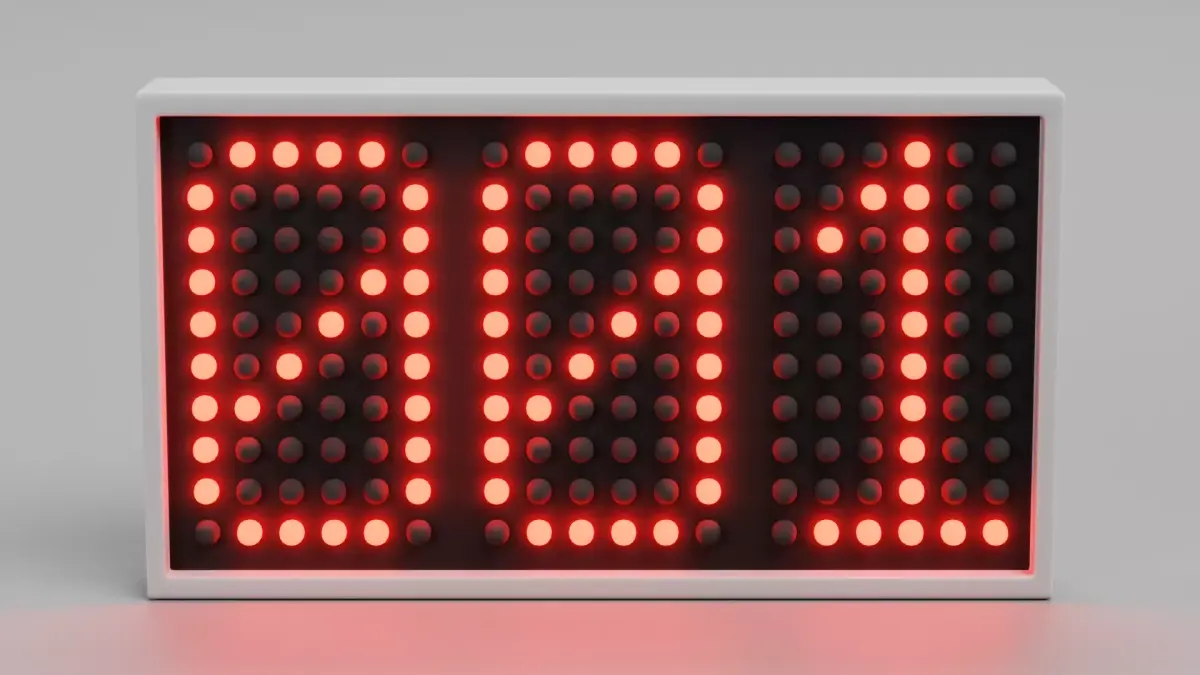 Number Box - Illuminated Numeric Display Light Low-poly 3D model