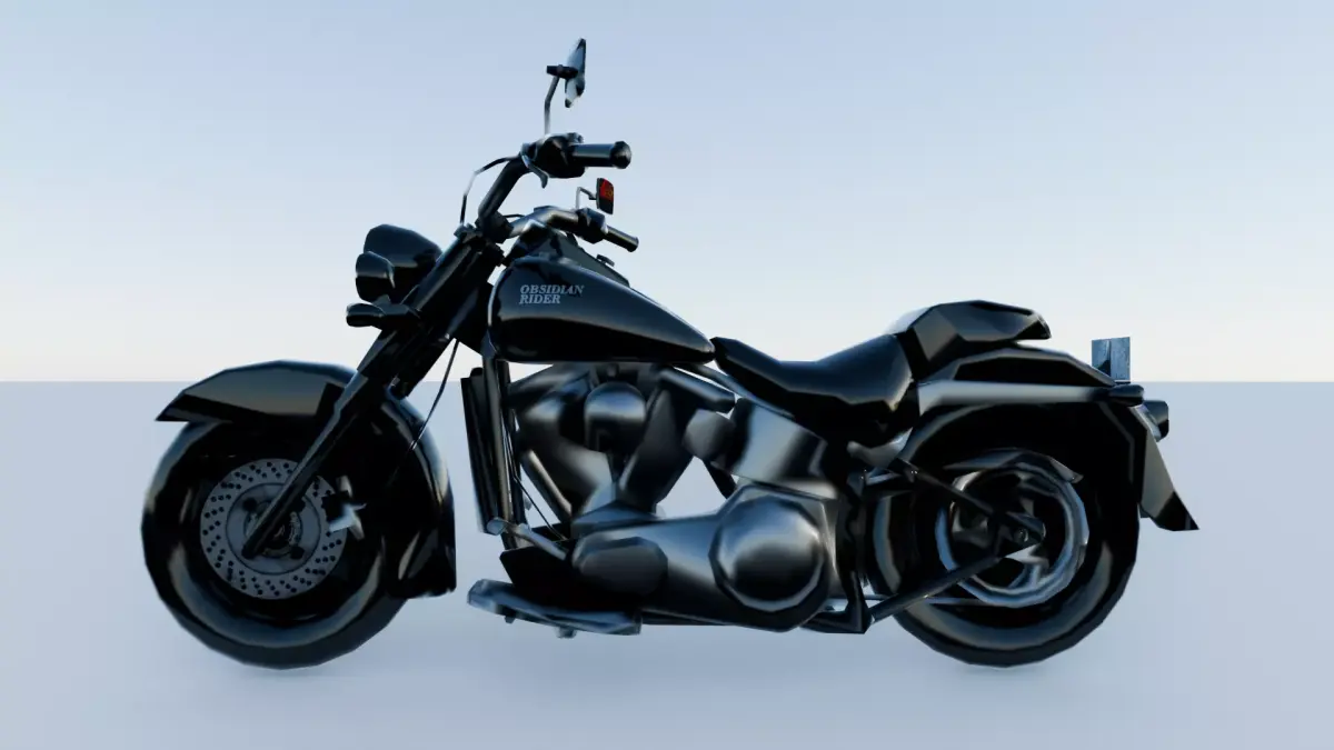 Obsidian Rider Black Cruiser Motorcycle 3D Model Low-poly 3D model