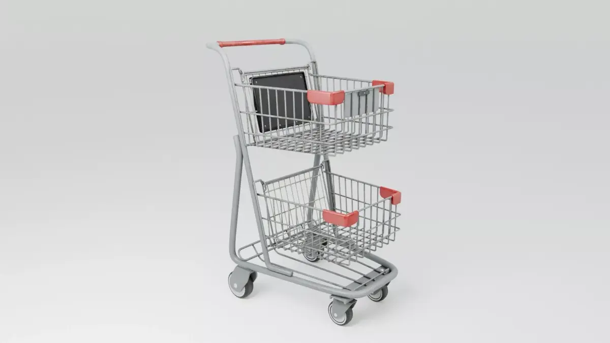 Grocery Cart Small Low-poly 3D model