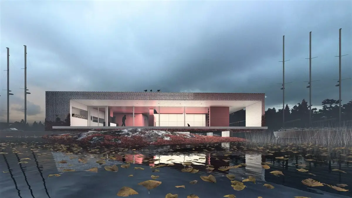 Modern Lake House 3D model purchase