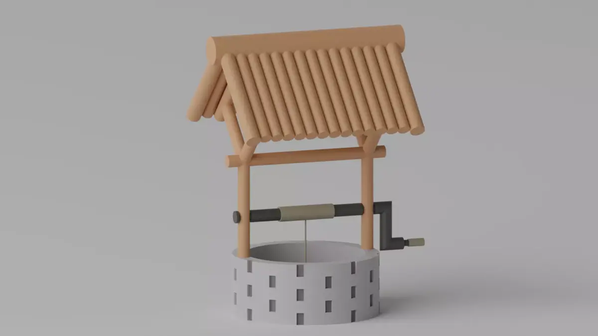 Medieval Stone Water Well 1 3D model