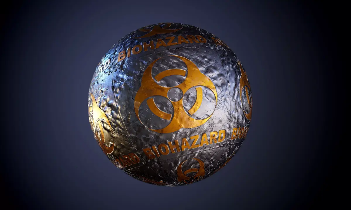 Metal rusty dented biohazard Sign Sci-Fi Seamless PBR Texture Texture