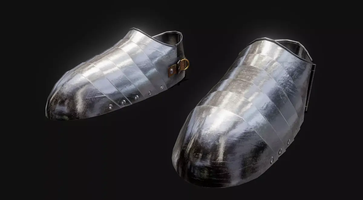 Medieval sabatons Low-poly 3D model