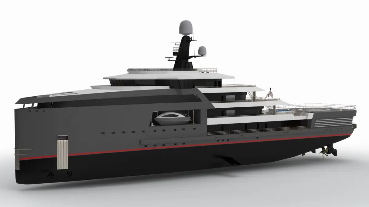 Expedition Superyacht 90m Night Scene 3D model