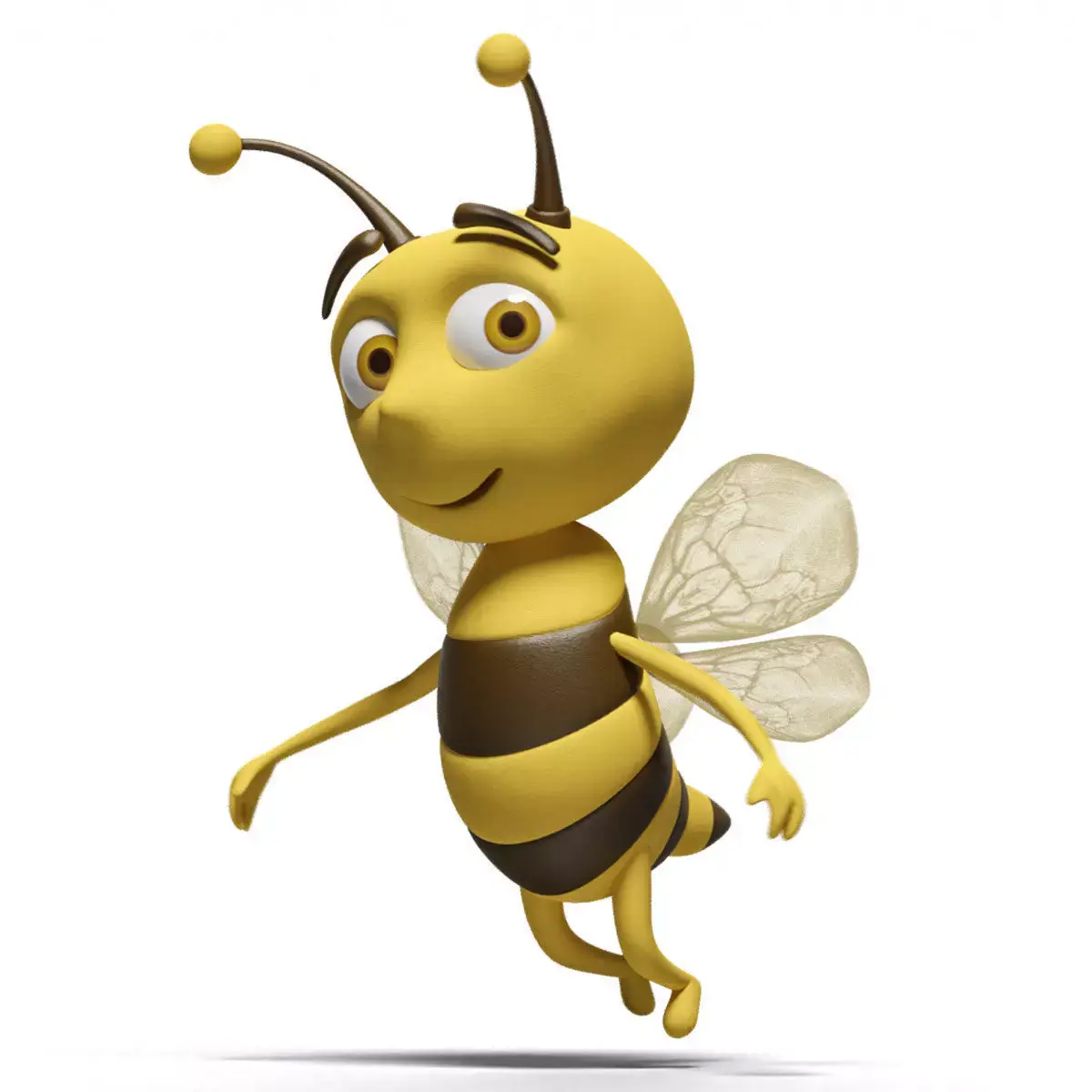 Bee cartoon rigged character Low-poly 3D model