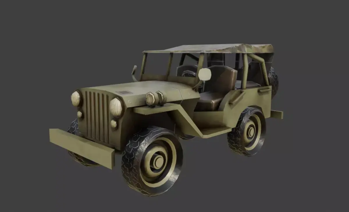 Military Jeep Low-poly 3D model