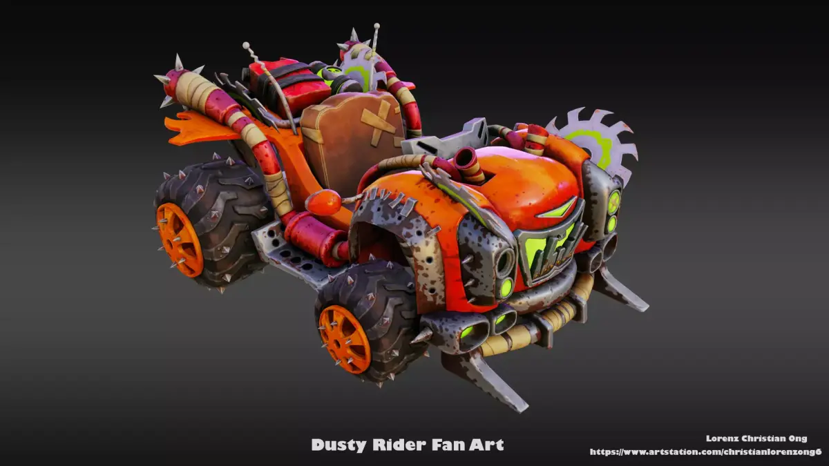 Dusty Rider Low-poly 3D model