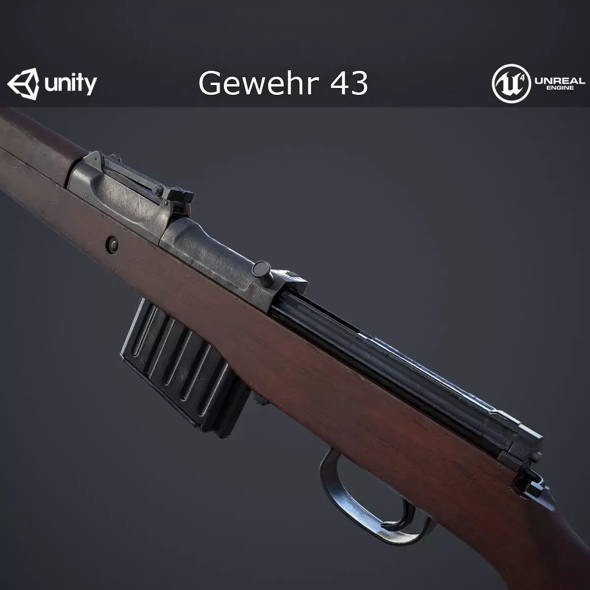 Gewehr 43 Rifle Low-poly 3D model