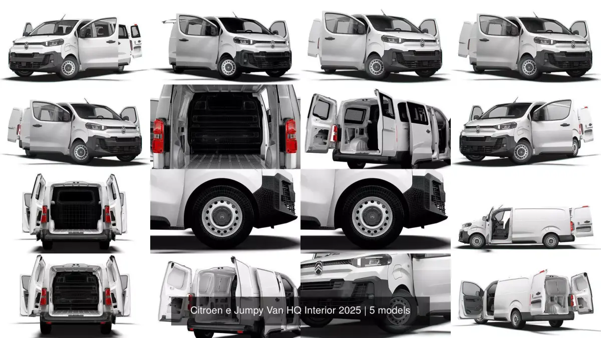 Citroen e Jumpy Van HQ Interior 2025 3D Model Pack