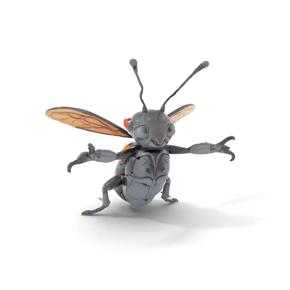 Animated Rigged Insectoid Character Model  Robot Bee Design Low-poly 3D model
