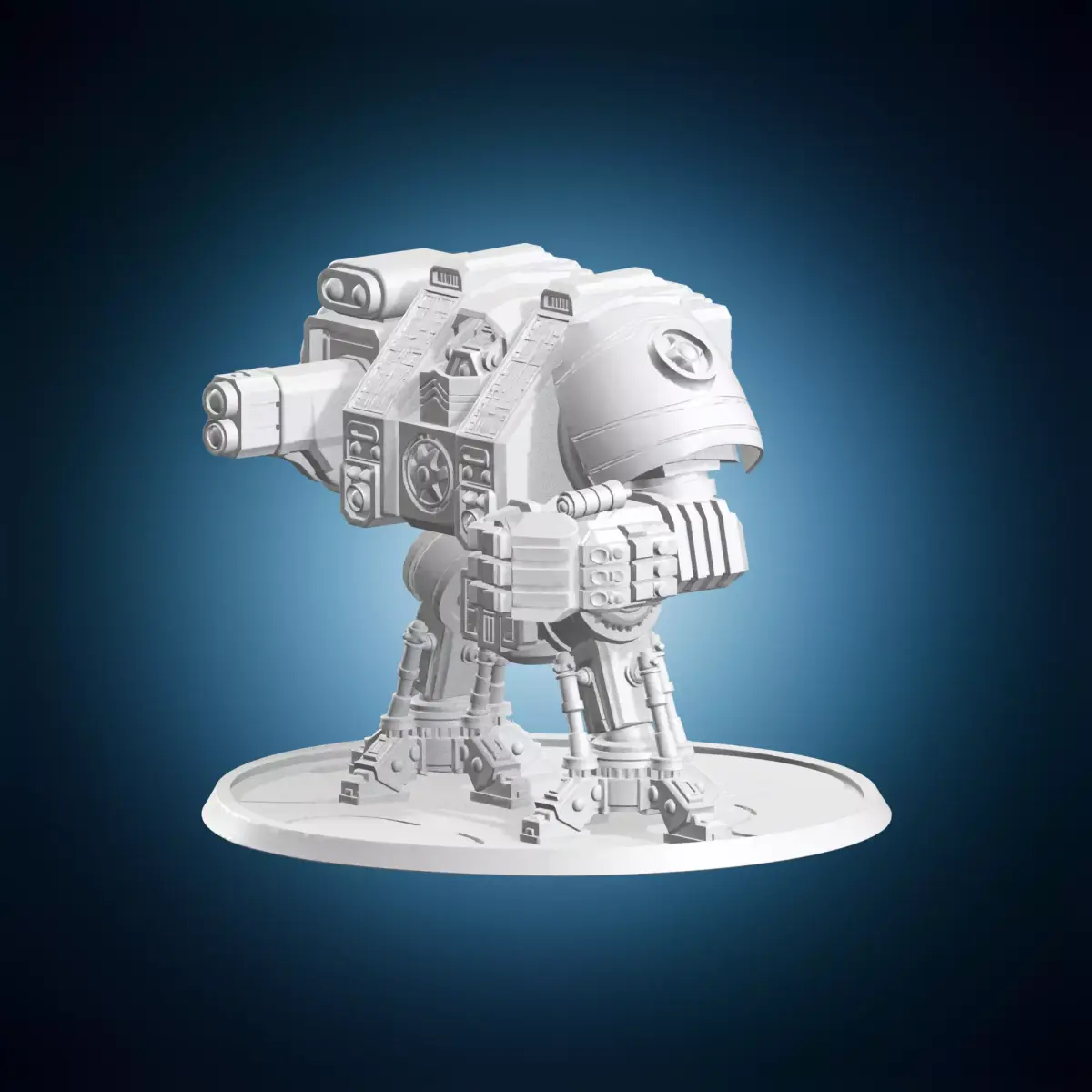Heavy Combat Mech with Power Fist and Cannon 3D print model