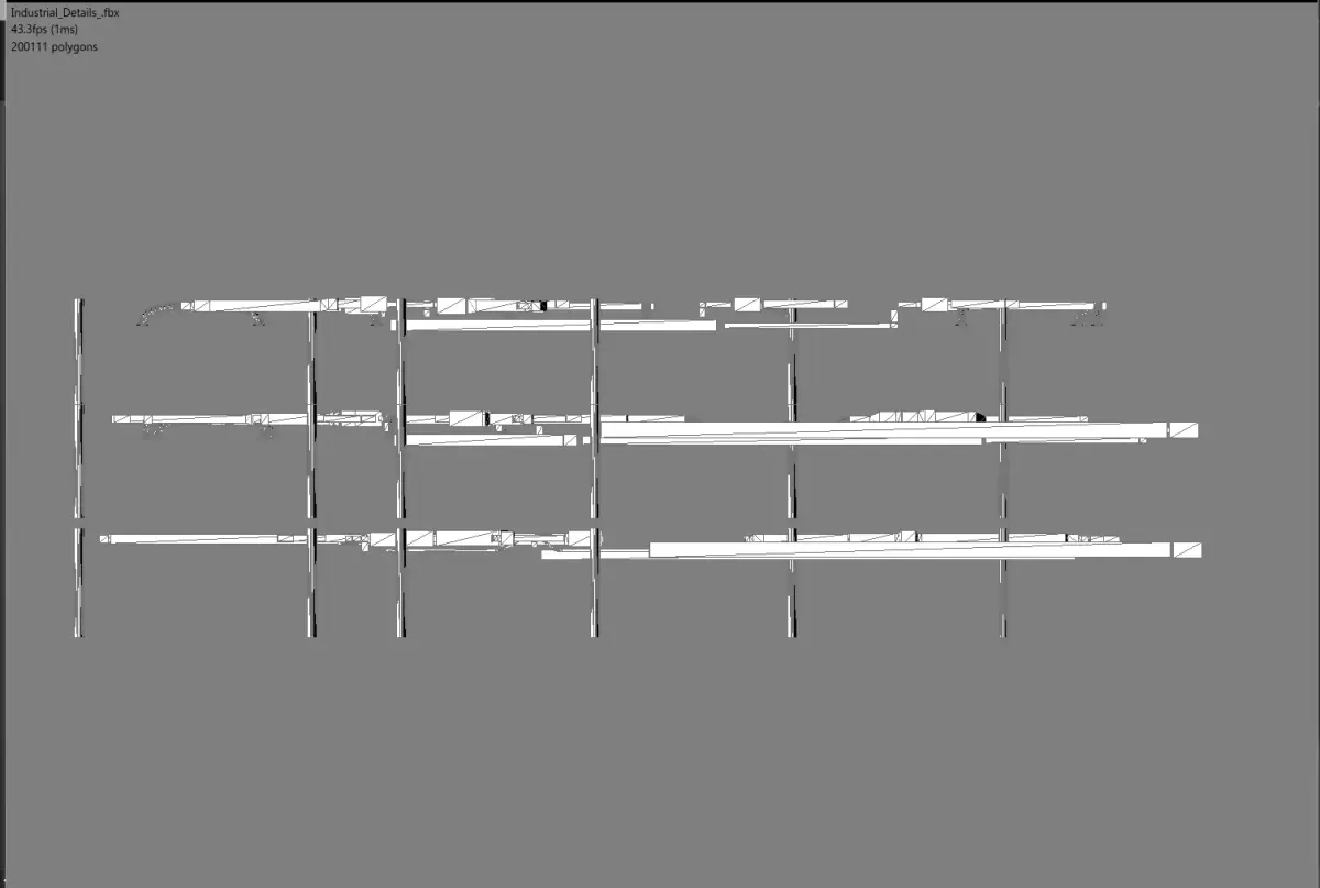 Industrial set of swords Low-poly 3D model