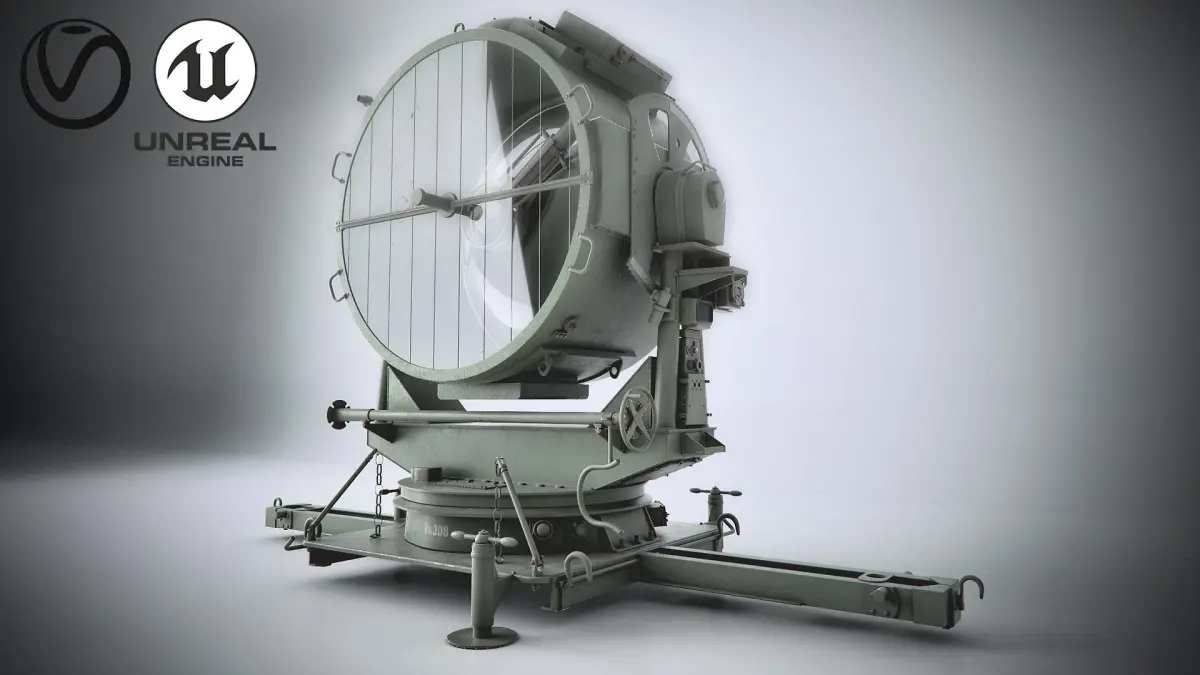 150cm Flak Scheinwerfer Searchlight  3D model