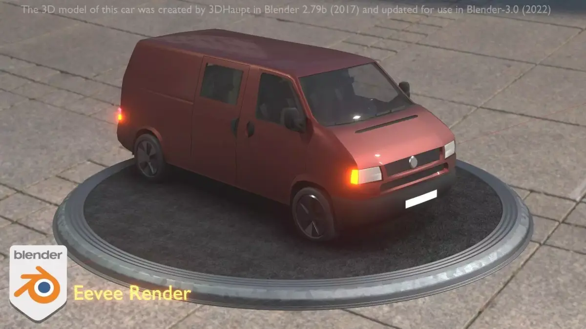 City Car 81 Commercial Transporter Type-C Brown Low-poly 3D model