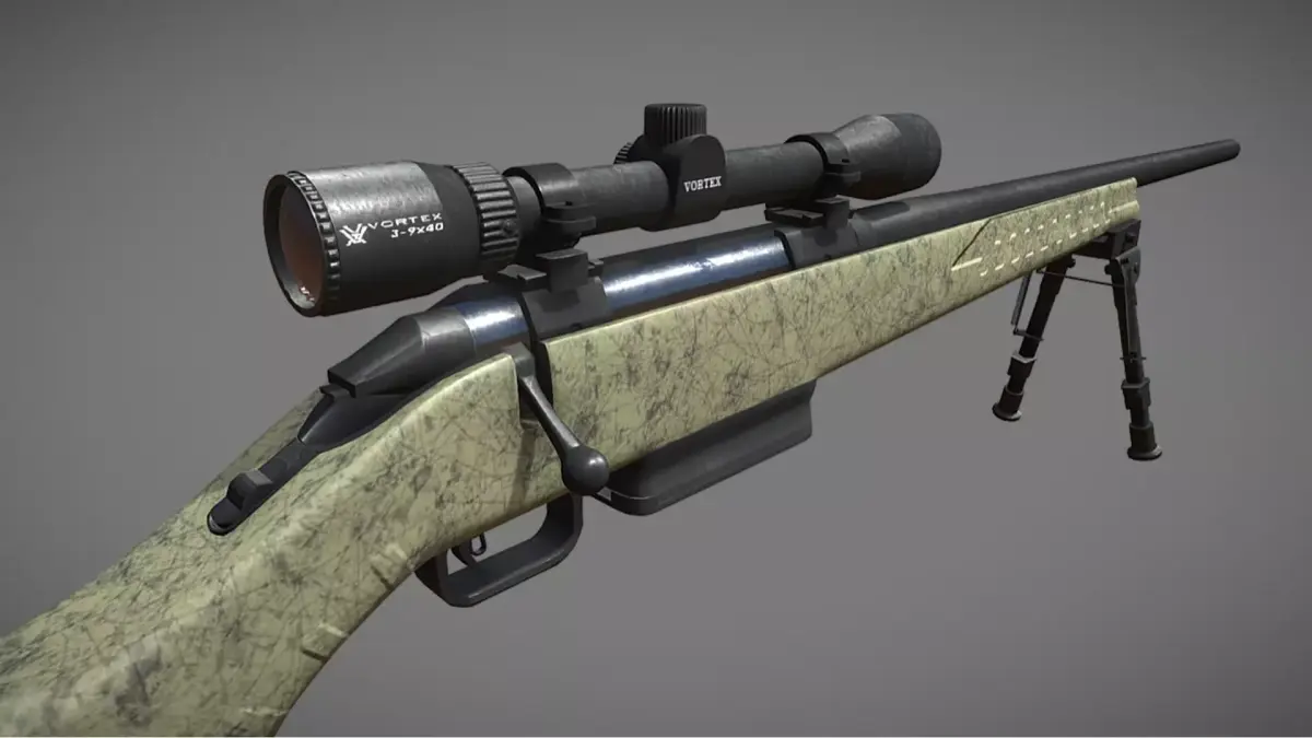 Sniper Ruger American Rifle - Vortex Crossfire 2 Low-poly 3D model