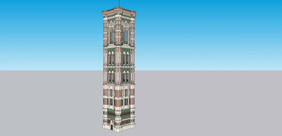 gothic minar tower 3D model