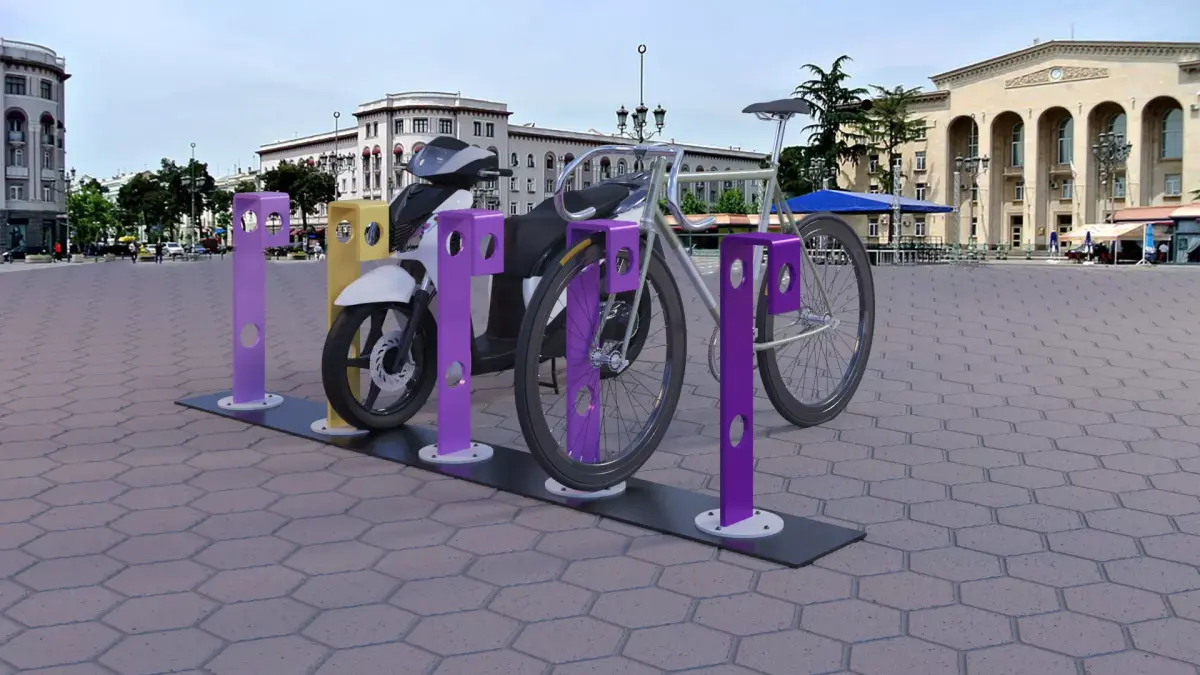 Bicycle parking Low-poly 3D model