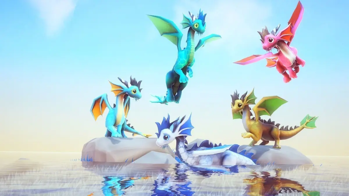 Little Dragons Sea Low-poly 3D model